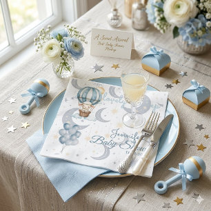 Watercolor Celestial Sheep & Balloons Baby Shower  Napkins