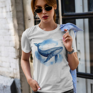 Watercolor Celestial Whale T-Shirt