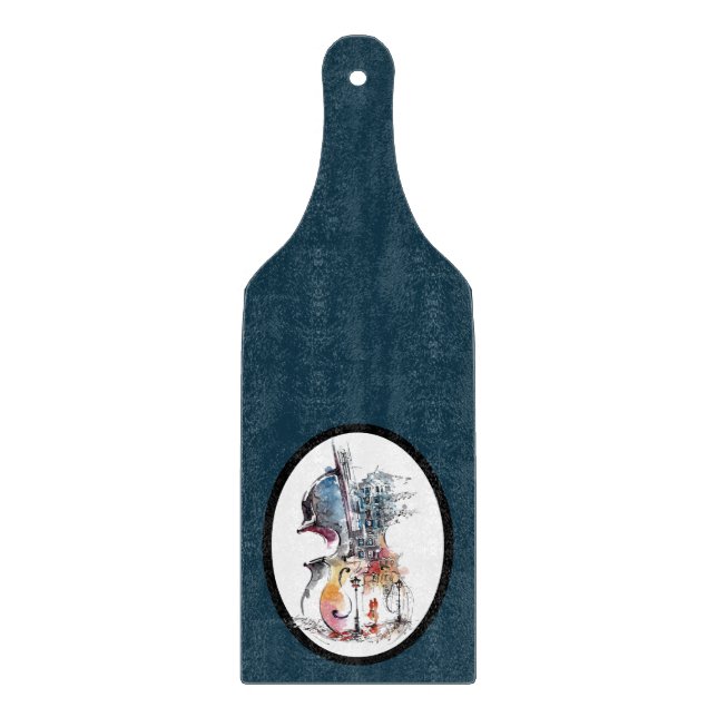 Watercolor Cello Vignette  Cutting Board (Front)