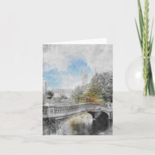 Watercolor Central Park Bridge Note Card – NYC
