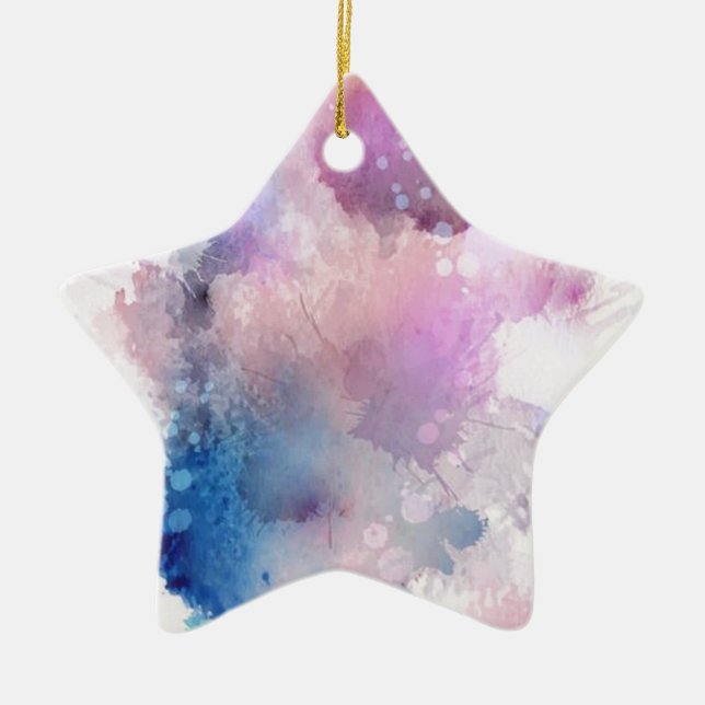 Watercolor Ceramic Ornament (Front)