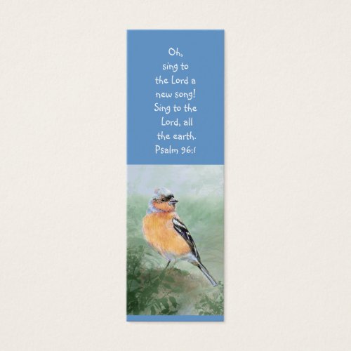 Watercolor Chaffinch Bird Scripture Bible Bookmark