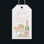 Watercolor Champagne and Cake Floral Bridal Brunch Gift Tags<br><div class="desc">Celebrate the bride-to-be with brunch and bubbly! This customizable bridal brunch gift tag features watercolour flowers,  champagne,  and drip cake. Personalize by adding your details. These bridal brunch gift tags are perfect for spring bridal showers.</div>
