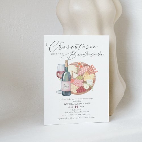 Watercolor Charcuterie Cheese Board Bridal Shower Invitation
