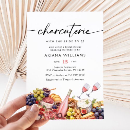 Watercolor Charcuterie Cheese Board Bridal Shower  Invitation