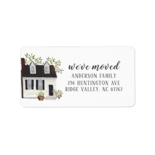 Watercolor Charming Cape House New Address Label