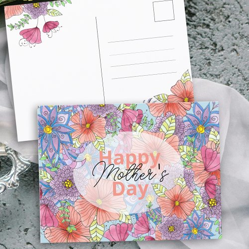 Watercolor Charming Floral Botanical Mothers Day Postcard