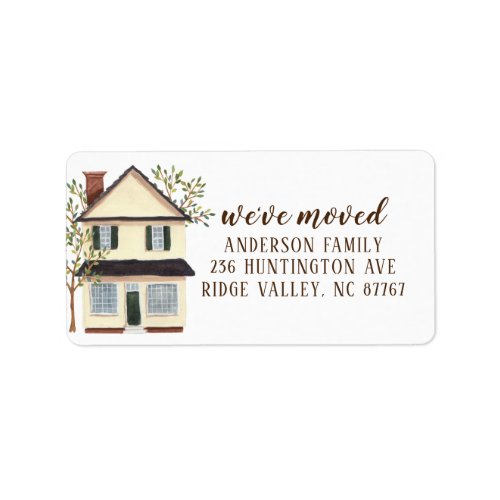 Watercolor Charming House New Address Label