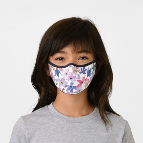   Watercolor Cheerful Floral Premium Face Mask
