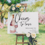 Watercolor Cheers To Love Bridal Shower Welcome Foam Board<br><div class="desc">Watercolor Vino before Vows Bridal Shower Welcome Foam Board</div>