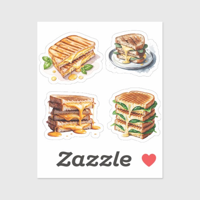 Watercolor Cheese Toasties Sticker (Sheet)