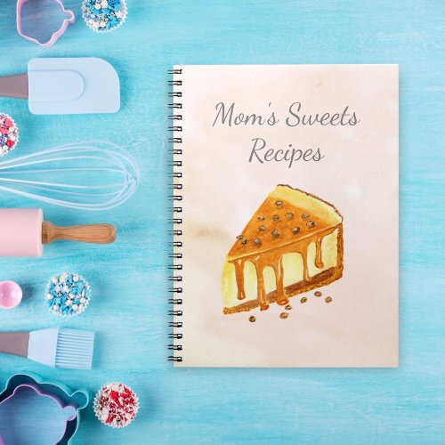 Watercolor Cheesecake Bakery Moms Sweets Recipes Notebook