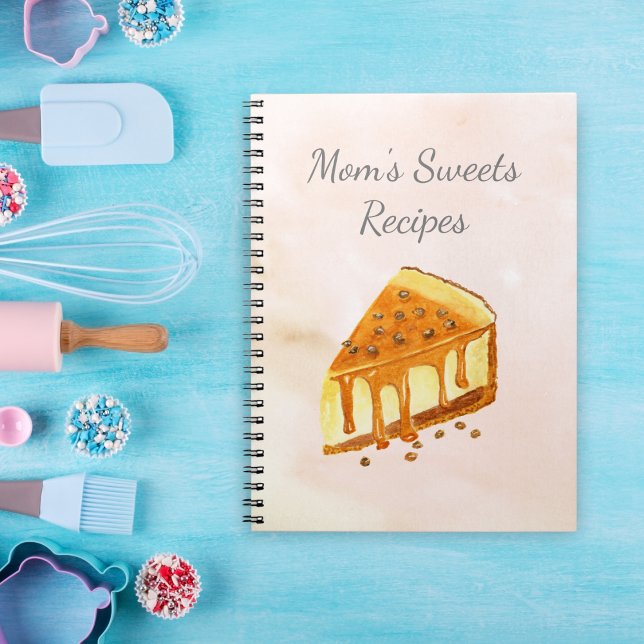 Watercolor Cheesecake Bakery Mom's Sweets Recipes Notebook (Creator Uploaded)