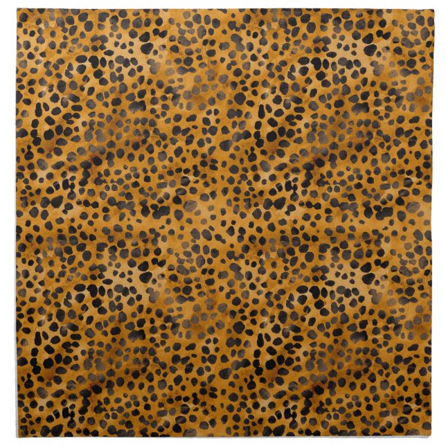 Watercolor Cheetah Print Cloth Napkin (Front)