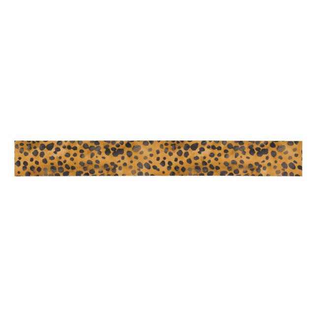 Watercolor Cheetah Print Grosgrain Ribbon (Front)