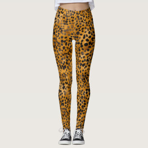 Watercolor Cheetah Print Leggings