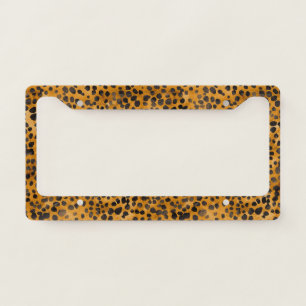Watercolor Cheetah Print License Plate Frame