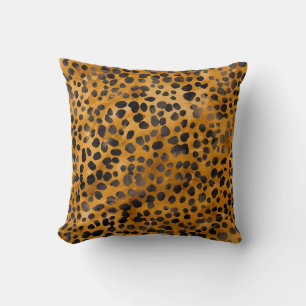 Watercolor Cheetah Print Throw Pillow