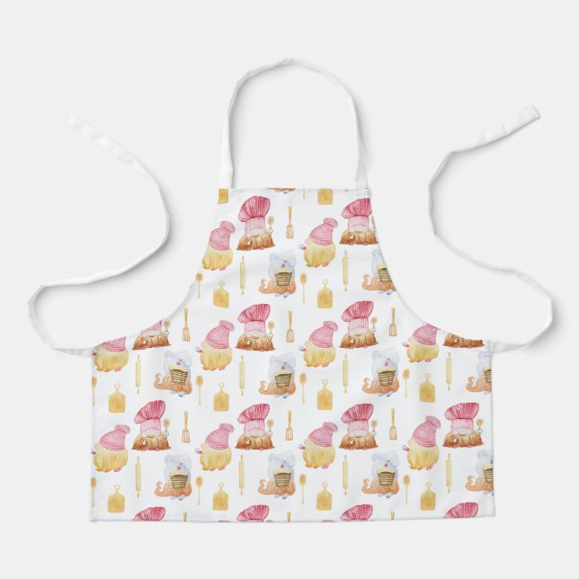 Watercolor chef gnomes apron (Front)