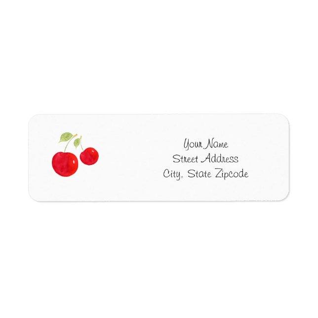 Watercolor Cherries Label (Front)