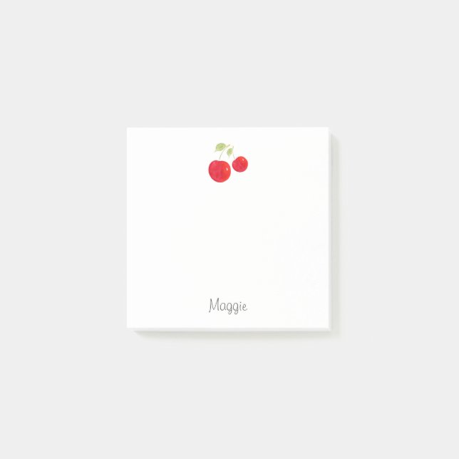 Watercolor Cherries Notes (Front)