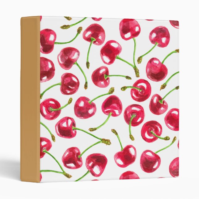 Watercolor cherries pattern binder (Front/Spine)