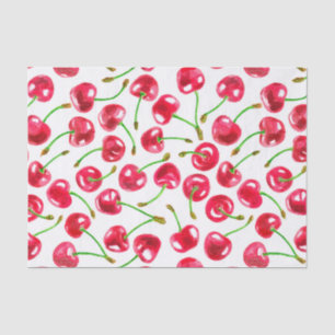 Watercolor cherries pattern tissue paper