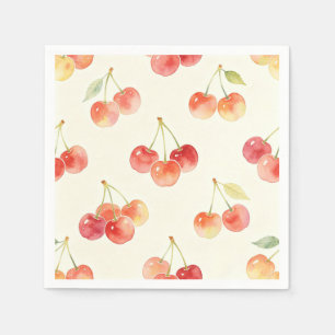 Watercolor Cherries Sweet Summer Napkins