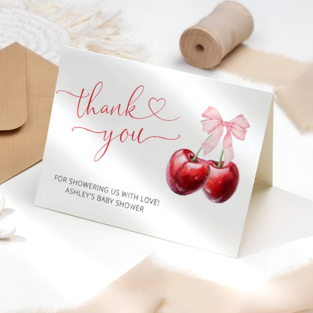 Watercolor Cherry Baby Shower Thank You (Creator Uploaded)