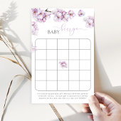 Watercolor cherry blossom baby shower bingo game