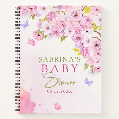 Watercolor Cherry Blossom Baby Shower  Notebook