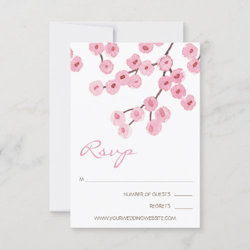 Watercolor Cherry Blossom Branches RSVP Card