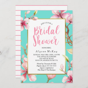 Watercolor Cherry Blossom Bridal Shower Invitation