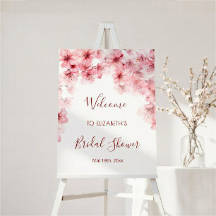  Watercolor Cherry Blossom Bridal Shower Welcome Foam Board