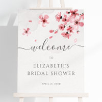 Watercolor Cherry Blossom Bridal Shower Welcome