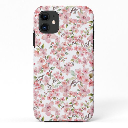 Watercolor Cherry Blossom iPhone 11 Case