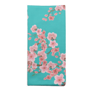 Watercolor Cherry Blossom Cloth Napkins