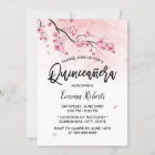 Watercolor Cherry Blossom Floral Quinceanera 15