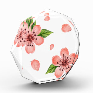 Watercolor Cherry Blossom Pattern Acrylic Award