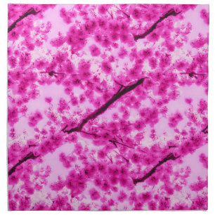 Watercolor Cherry Blossom Pattern Cloth Napkin