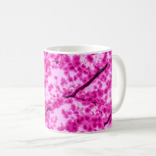Watercolor Cherry Blossom Pattern Coffee Mug