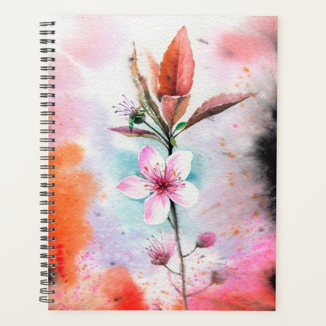 Watercolor Cherry Blossom Planner (Front)