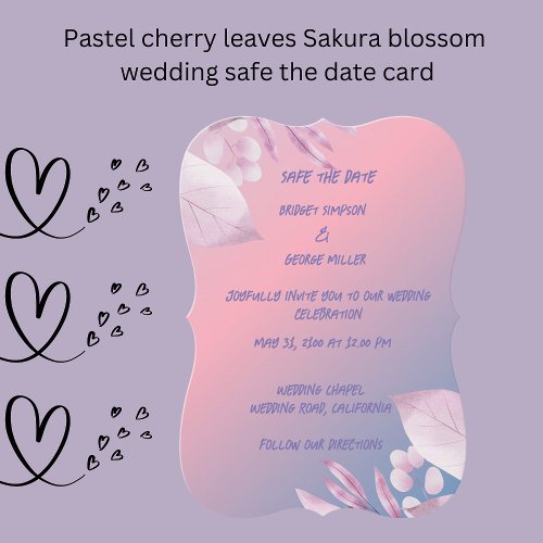 watercolor cherry blossom safe the date wedding