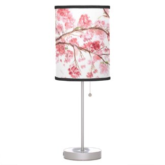 Watercolor Cherry Blossom Sakura Floral Pink Asian