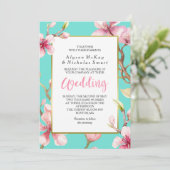 Watercolor Cherry Blossom Spring Wedding Invitation (Standing Front)