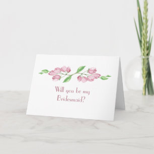Watercolor Cherry Blossom Wedding Bridesmaid Invitation