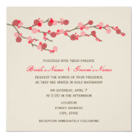 Watercolor Cherry Blossom Wedding Invite