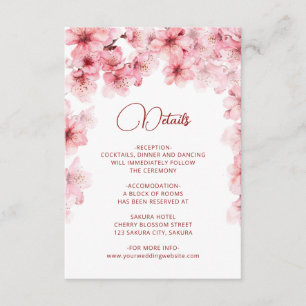 Watercolor Cherry Blossom White Enclosure Card