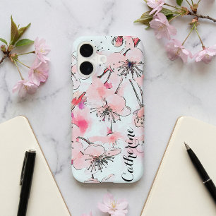 Watercolor Cherry Blossoms Artistic Illustration iPhone 17 Pro Case