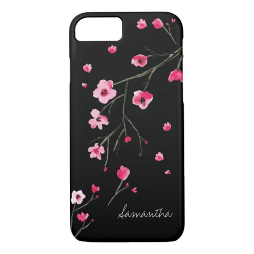Watercolor Cherry Blossoms by LD Design Loft iPhone 87 Case
